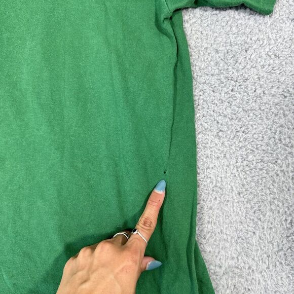 Vintage Y2K Nike Basketball Logo T-Shirt Green Yellow Men's Large - Picture 6 of 7